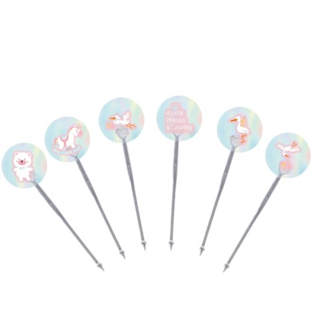 12 Cupcake Deko-Stecker - Baby-Girl